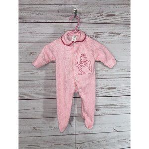 City Bears Baby Newborn size pink footies sleeper Kangaroo snap up pajamas